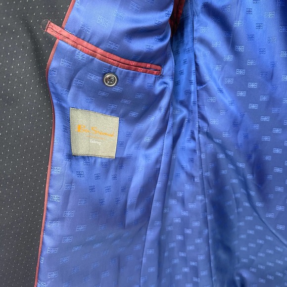 Ben Sherman Polka Dot Blazer Lapel Collar Buttoned Long Sleeve Black Size 40R - Picture 3 of 7